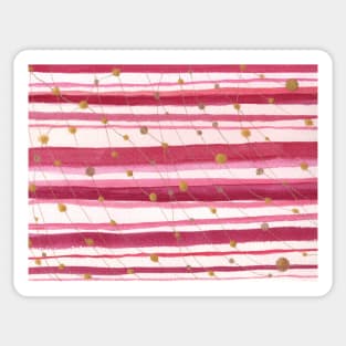 Golden lights on the striped wall Abstract watercolor Sticker